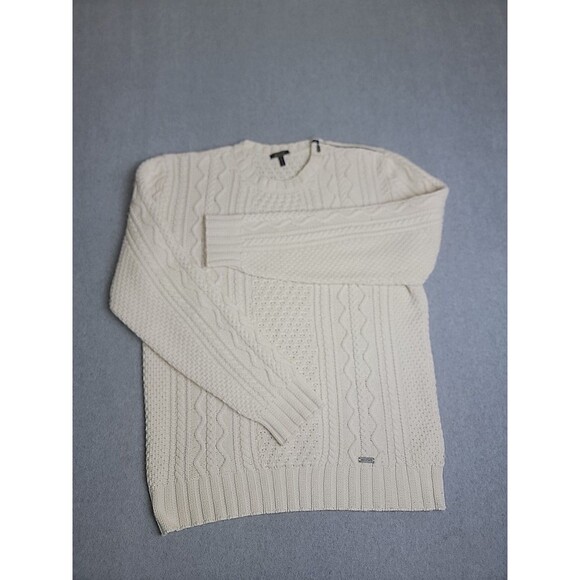 Belstaff Other - Belstaff Sweater Mens 2XL Cream Wool Cotton Fisherman Cable Knit Preppy Italy